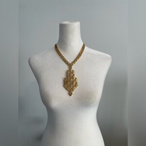 Vintage 70s Monet Statement Pendant Necklace